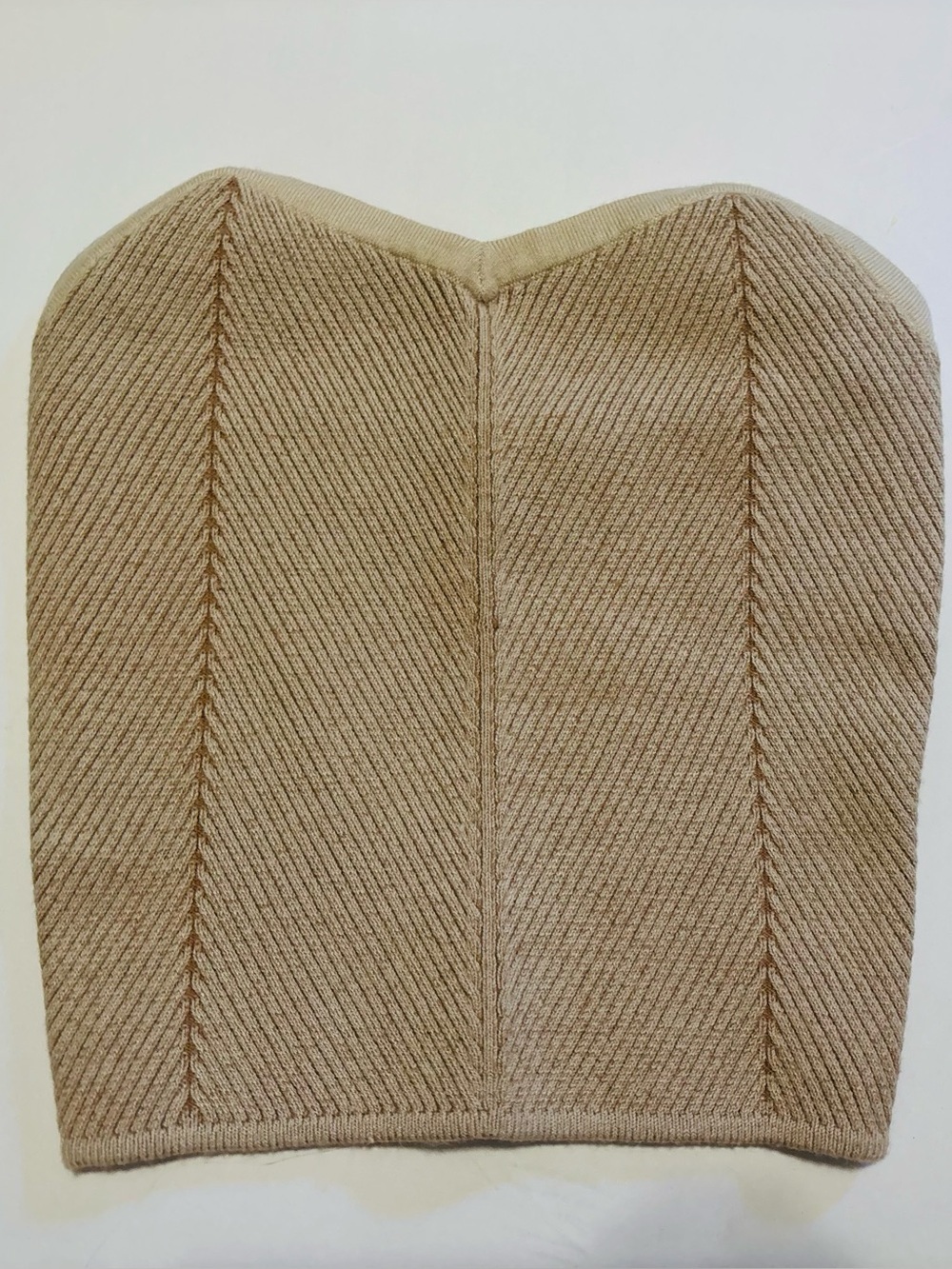 aerie Beige Ribbed Strapless Bustier